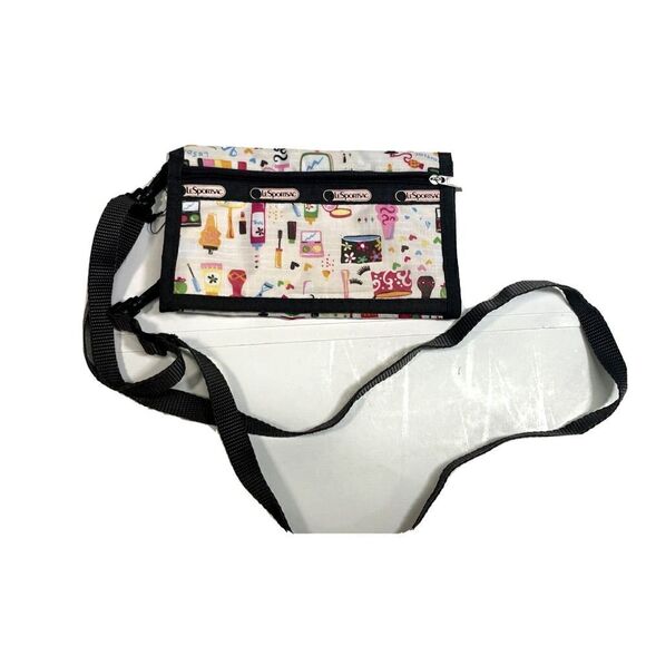 LeSportsac Small Crossbody Wallet Beauty Cosmetics Hair Stylist Rare Eyelash - Picture 1 of 16